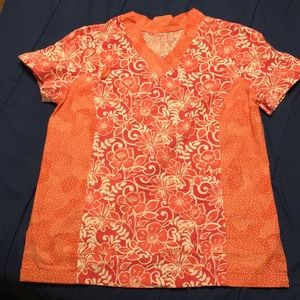 Women’s M handmade scrub top Hawaiian 🌺